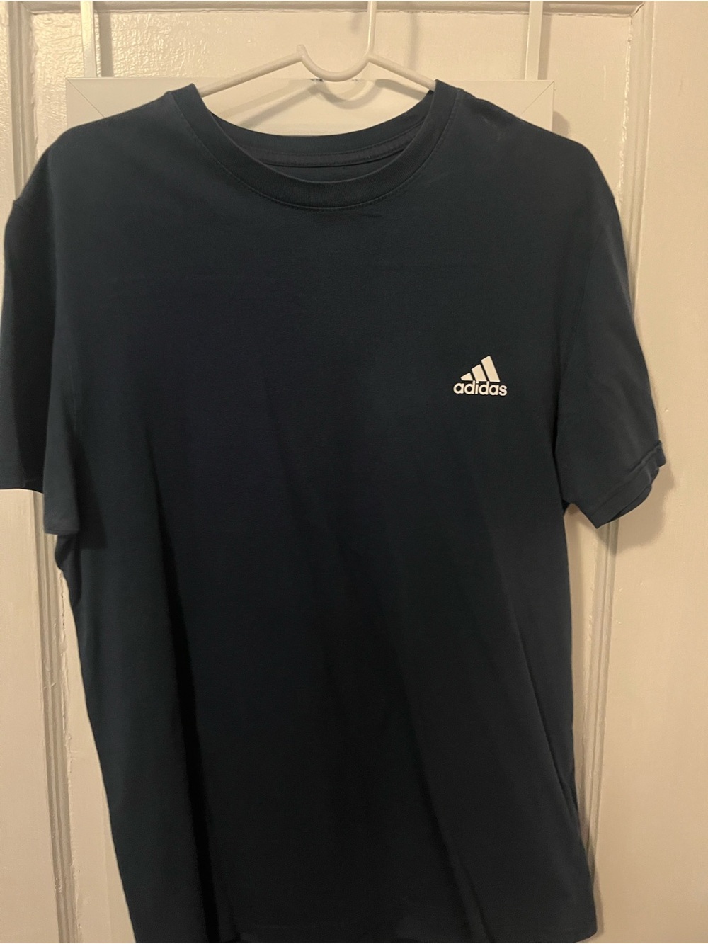 adidas Navy Short-Sleeve Crew Logo Tee